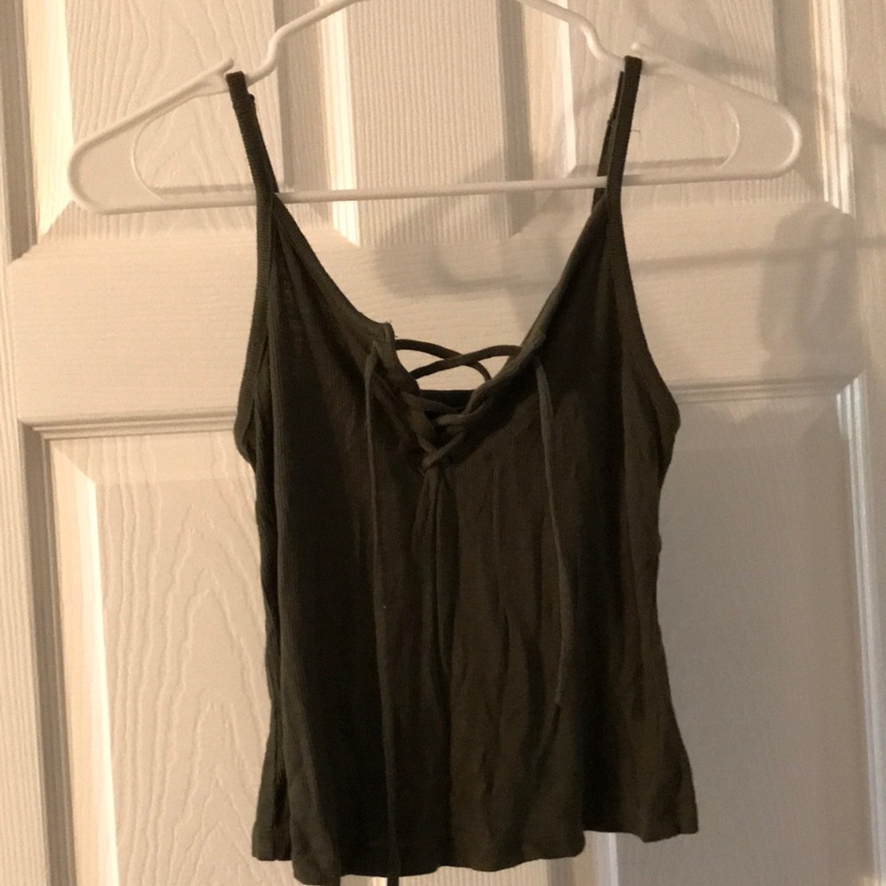 green tank top